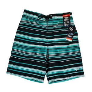Speedo Mens Stripe Lane Bondi Stretch 20" Board Shorts Swim Trunks Multicolor M